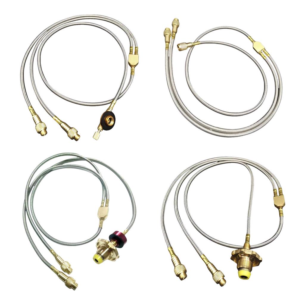 Outdoor Double Connection Tube Gas Valves Durability Gas Converter Stove Adapter for Camping Cooking Efficiency