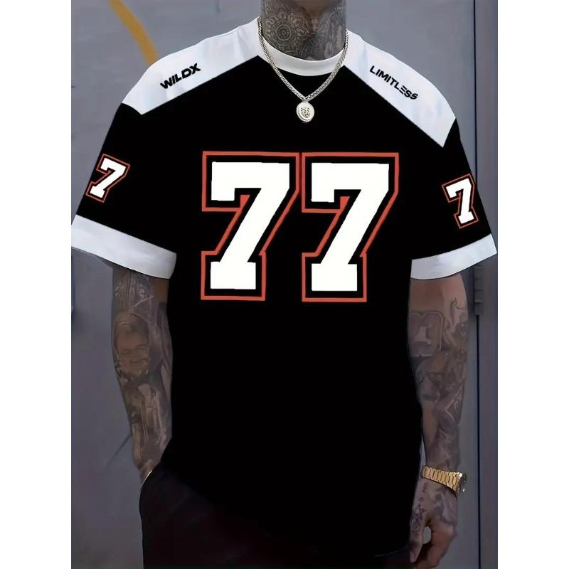 Summer Round Neck 3D Jersey Print Top Fashionable Casual Breathable Short Sleeved Men's T-shirts