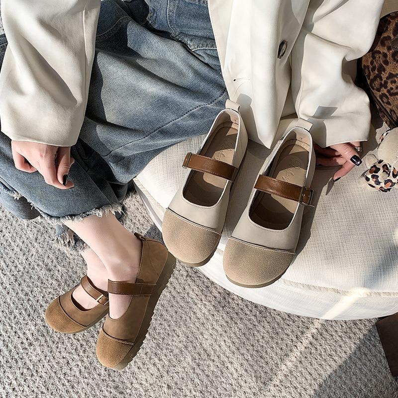 Fashion flat-soled single shoes women's new spring commuting is not tired, Doudou shoes, Mary Jane shoes