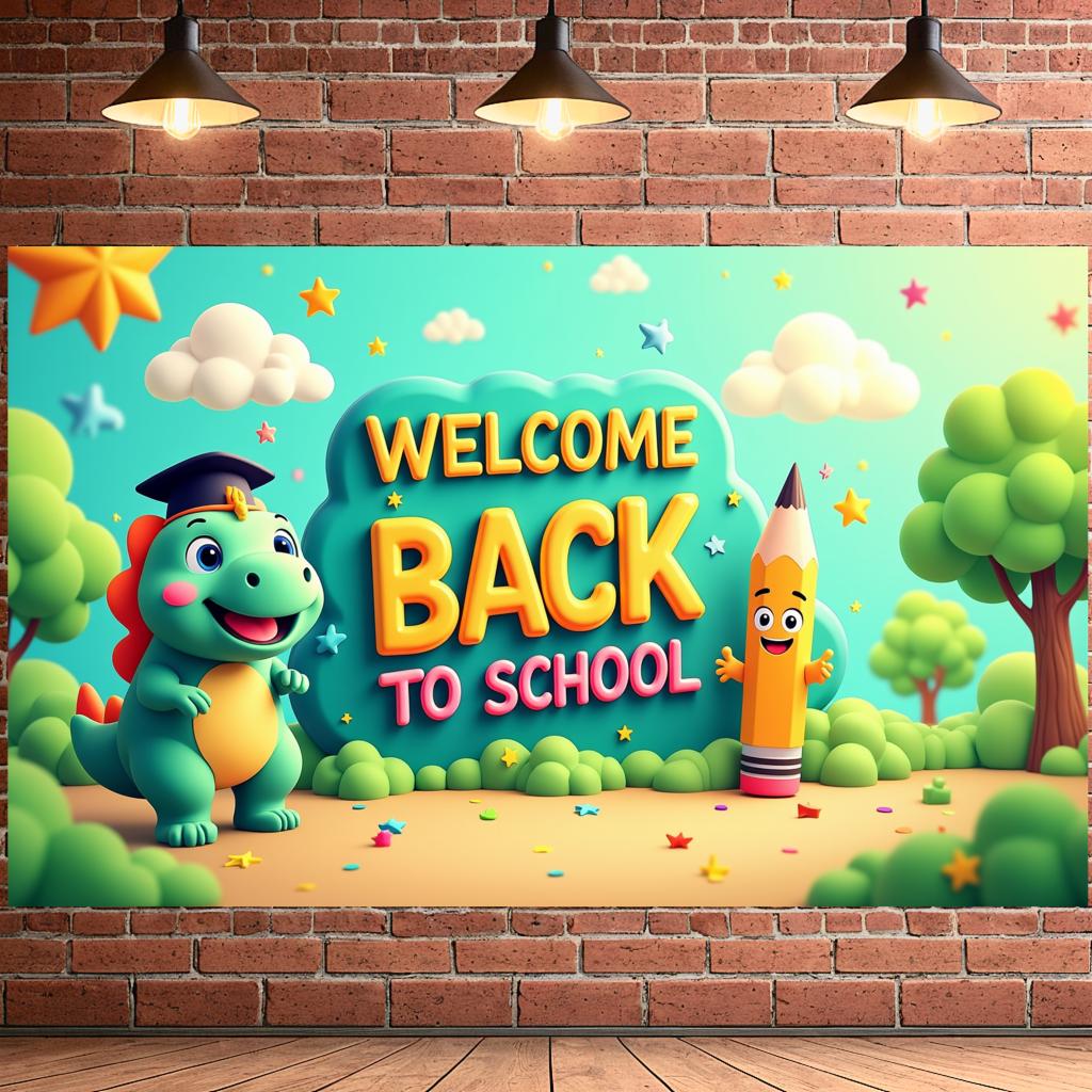 Willkommen zurück zur Schule Banner Hintergrund für Klassenzimmerdeko Kinder Schulfest Veranstaltung Hintergrunddekorationen Foto-Requisiten