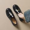 8107-11 platform-soled small leather shoes women's British single shoes women's retro commuter gold coin loafers