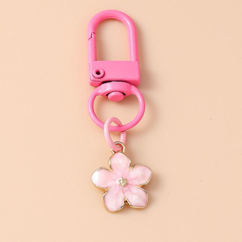 Niedlicher Emaille Perlen Blume Schlüsselanhänger Pflanze Schlüsselring Anhänger für Frauen Mädchen Handtaschen Deko DIY Handgemachter Schmuck Geschenke