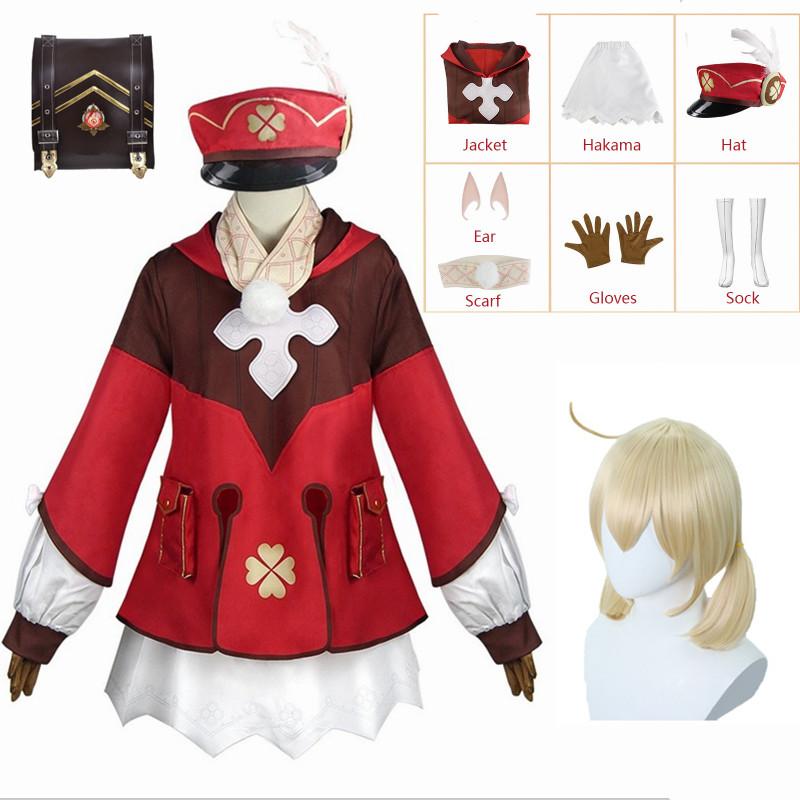 Παιχνίδι Klee Cosplay Κοστούμια Anime Περούκες Στολή Χαριτωμένη στολή για πάρτι Loli Γυναικεία αποκριάτικα κοστούμια αποκριάτικους
