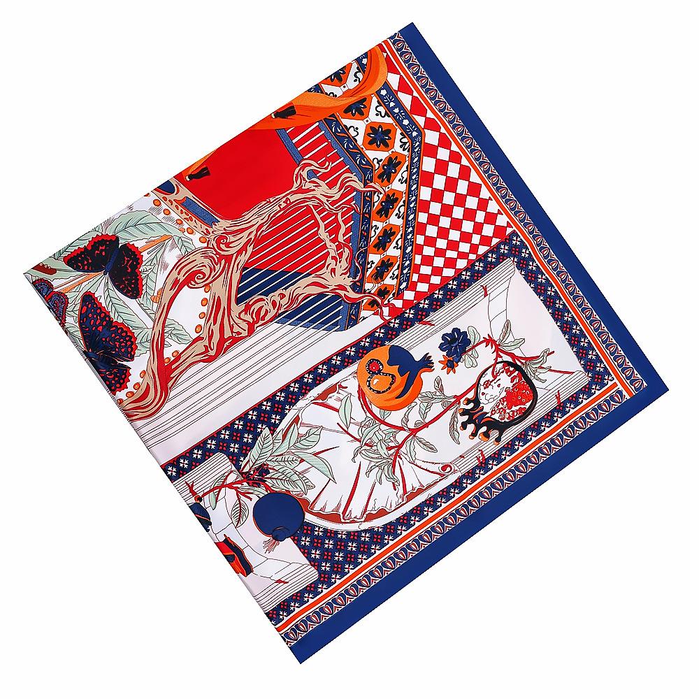 130cm New Butterfly Design Bandana Fashion Brand Scarf 100% Silk Square Scarf Shawl Women Kerchief Scarves For Ladies