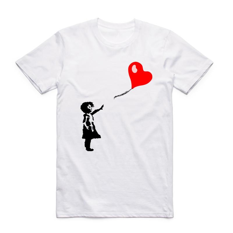 2019 Men Banksy Urban Design Art T-shirt White O-Neck Short Sleeves Summer Hipster Streetwear Cool Casual Top Tee Funny T Shirt
