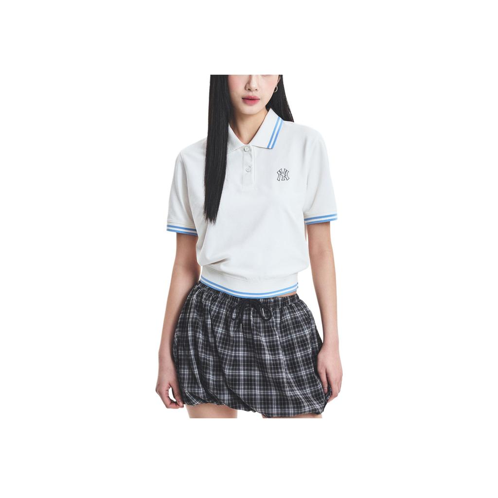 New MLB New York Yankees Polo Shirt Women's White 3FPQB0253-50IVS