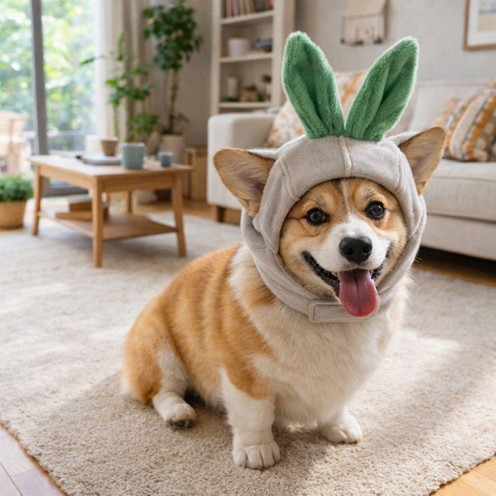 Multi-functional Cartoon Pet Garlic Hat Comfortable Funny Cat Head Cover Soft Dog Headdress Cosplay Event