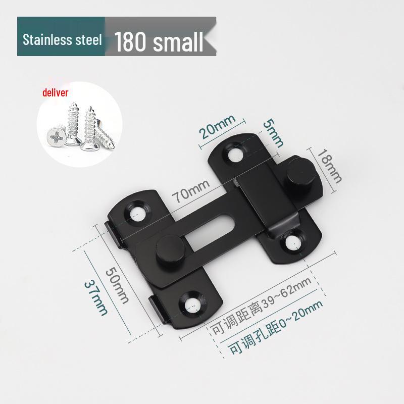 Black Stainless Steel Anti-Theft Sliding Door Lock Latch for Wooden Doors