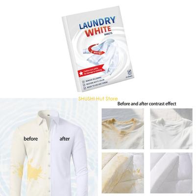 10 Pieces Bleaching Sheet for Yellowed Garments MultiPurpose Fabric Stain Remover D57B
