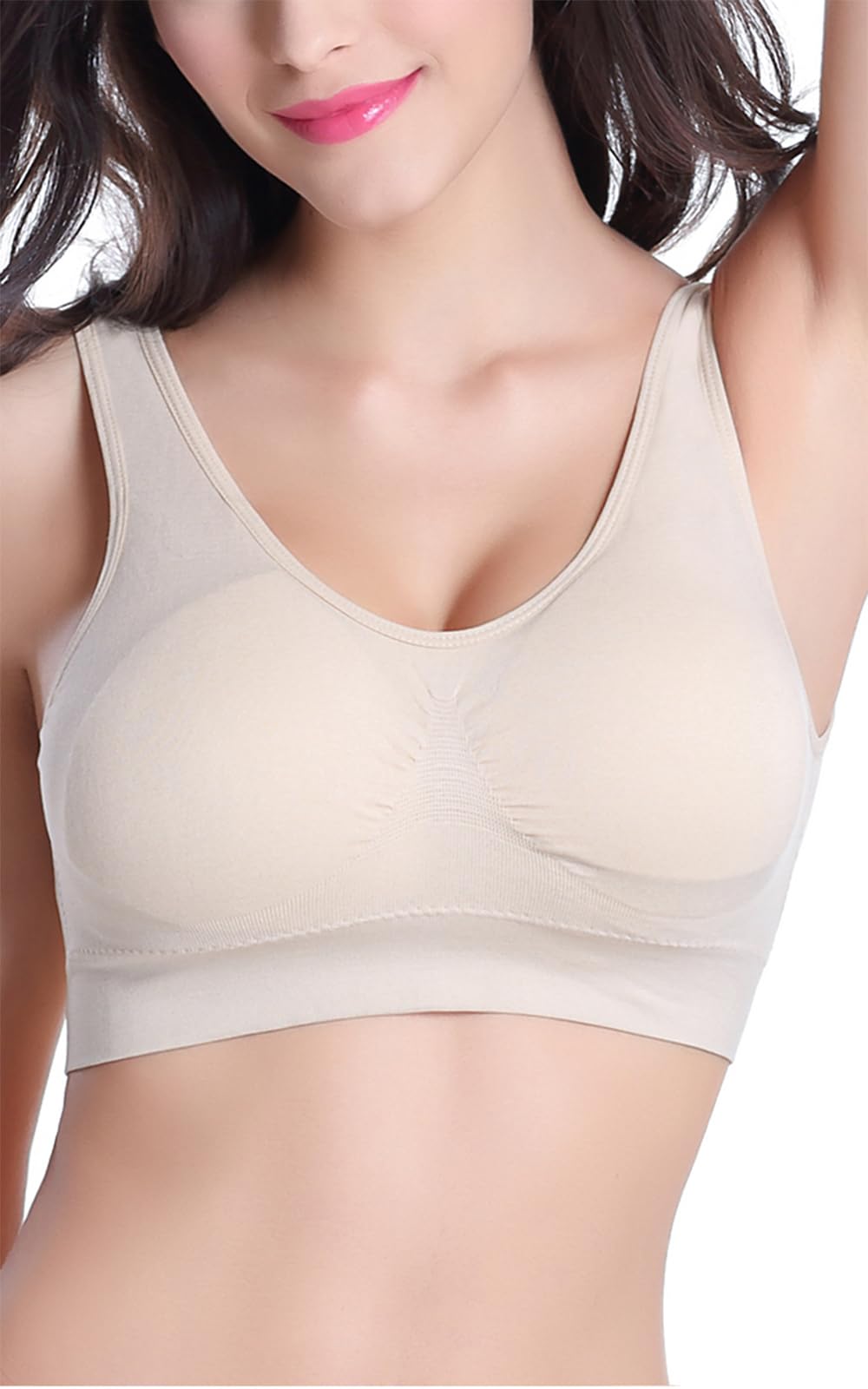 

JANJAM Plus Size Sports Beige Women s Bra, Innerwear, 7L,