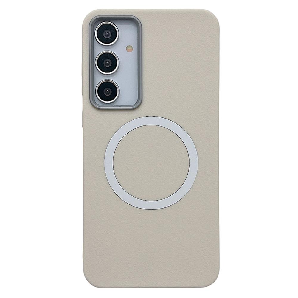 For Samsung Galaxy A55 5G Phone Cases Leather Texture TPU Back Cover Support Wireless Charging