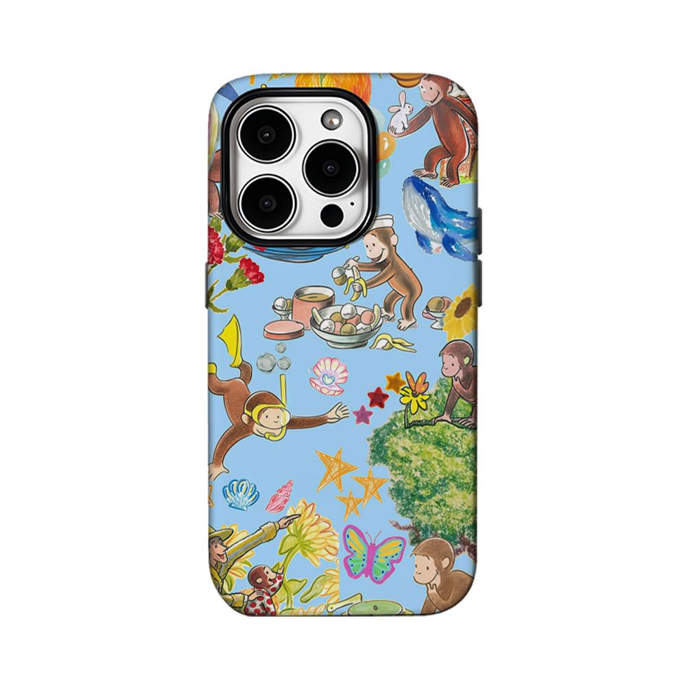 

Fun Life of Monkey Phone Case for IPhone 16 15 14 13 12 11 X XS XR XSMAX 7 8 Pro Max Plus Double-layer Back Cover IPHONE13MINI
