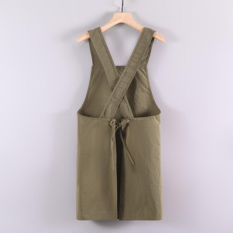 Durable Polyester Chef Apron Sleeveless CrossBack Design for Home Kitchen Restaurant Use Waterproof OilResistant with Pockets