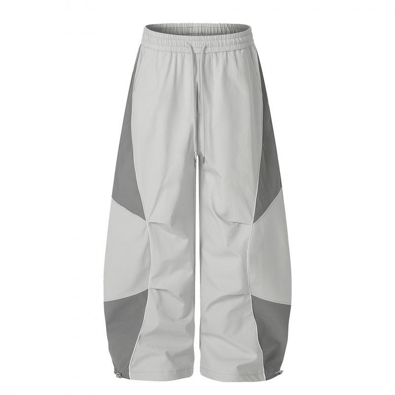 Guan Qu Women s Retro Patchwork Loose Casual Trousers - Spring Collection Large серый