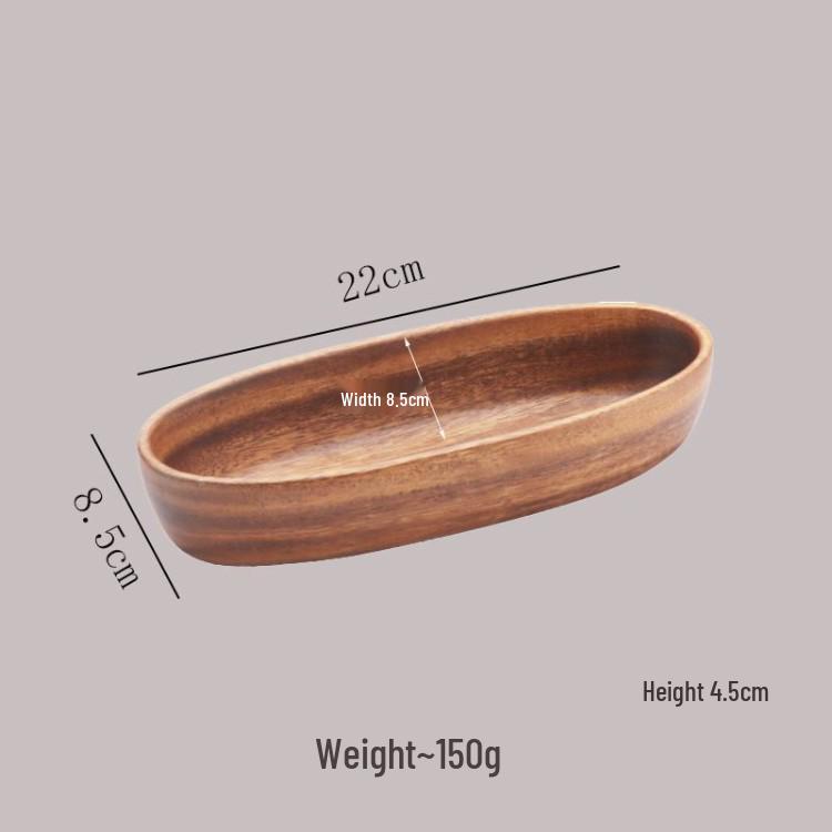Japanese Style Walnut Acacia Wood Fruit and Salad Bowl Set
