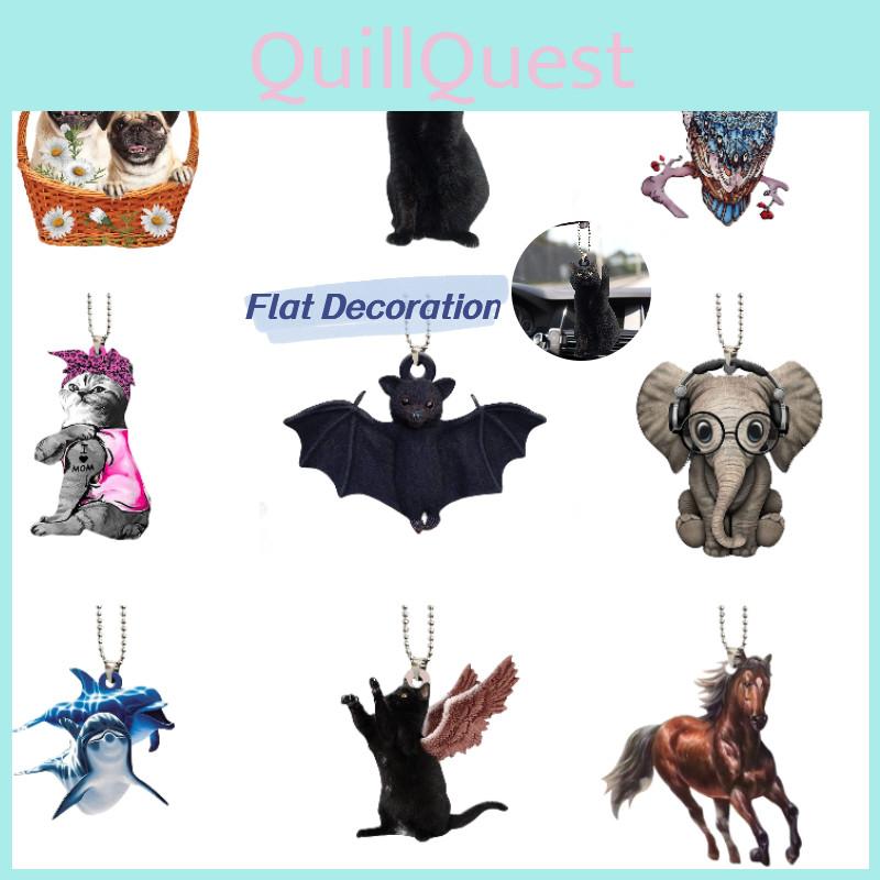 Creative Bat Black Cat Car Hanging Decoration Acrylic Cartoon Style Animal Shape