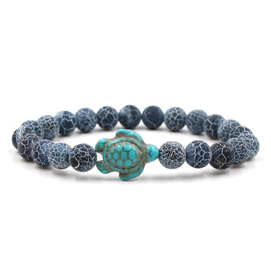

Браслет из бусин Морская черепаха Нанизанный Эластичная веревка Регулируемый Бохо Украшение Подарок на День святого Валентина Женщинам Мужчинам 8 мм Натуральный Искусственный камень Браслет дружбы Свидание G
