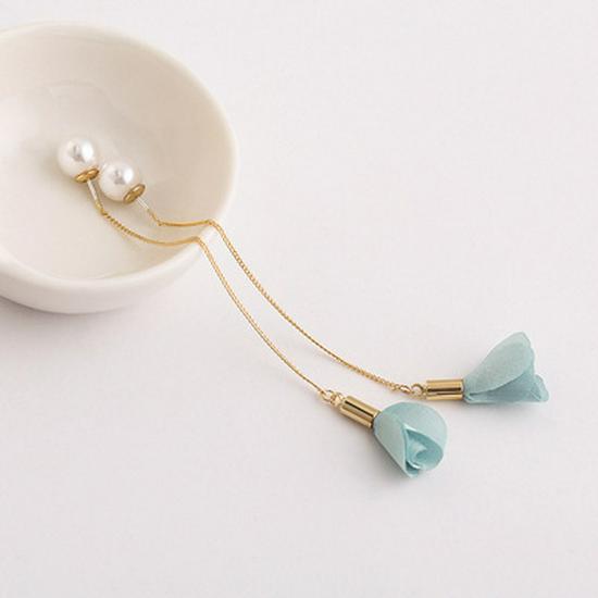 

Женские длинные серьги-кисточки с жемчугом и цветами Dongdaemun с проволокой