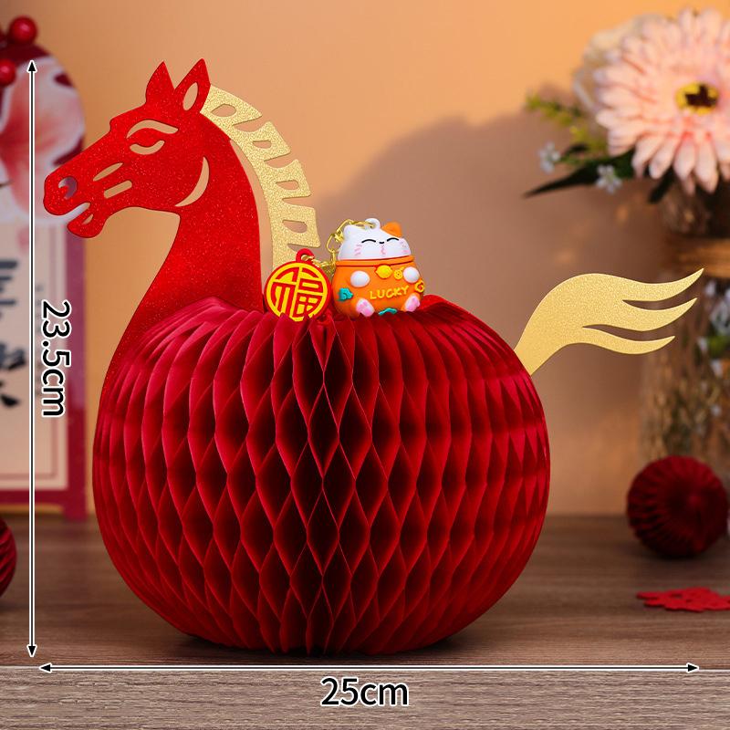 Horse Shape Ornaments For  Chinese New Year Desktop Parper Honeycomb Balls Festival Party Gifts Room Decoration