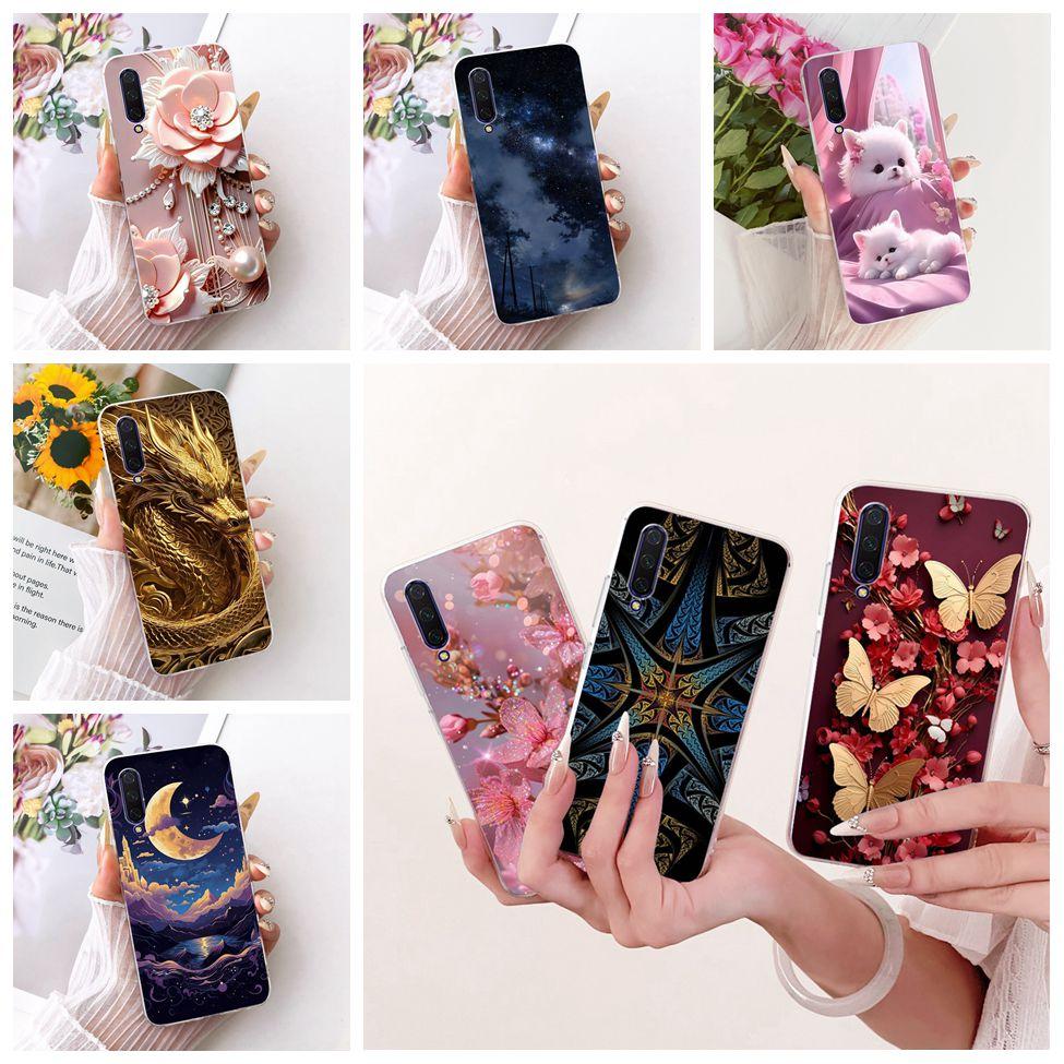 Transparent Casing For Xiaomi Mi9 Lite Case Cute Cat Fashion Butterfly Funny Cool Painted Cover M1904F3BG
