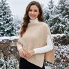 Pullover Women Cape Thicken High Neck Scarf Elegant Knitted Shawl  Girl