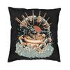 Japanese Samurai Cat Cushion Covers Sofa Home Decorative Square Throw Pillow Cover 40X40Cm