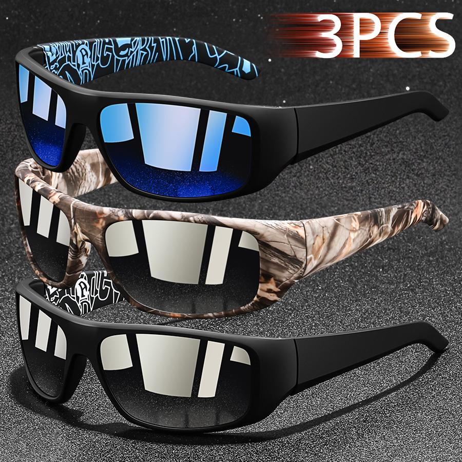 3 Stück Mode Vintage Angeln Radfahren Sport Sonnenbrille Männer Frauen Laufen Bergsteigen Sport Mann Sonnenbrille UV400 Brillen