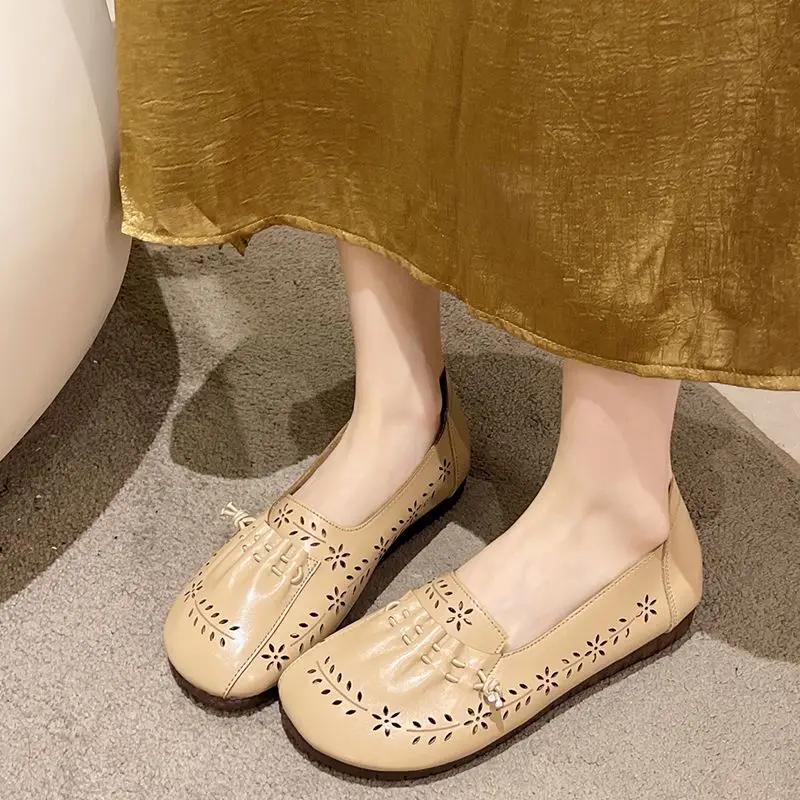 Fashion Green Moccasins White Shoes for Women Low Heel Elegant Woman Flats Dress Fashionable Cheap Clearance Y2k Price Social Wholesale