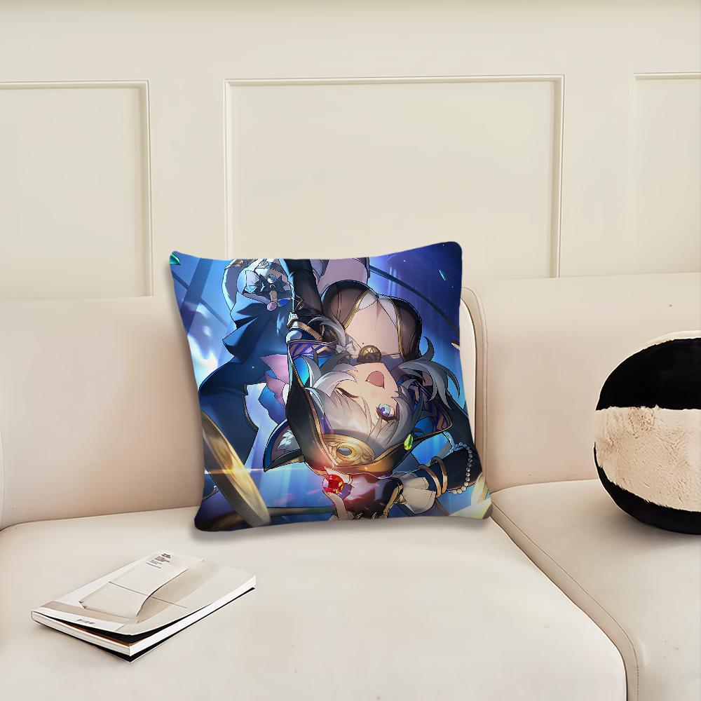 Cipher Honkai Star Rail Game Cushion Cover Cushion Room Bedroom Headboard Sofa Living Backrest Nap Time Pillow Case