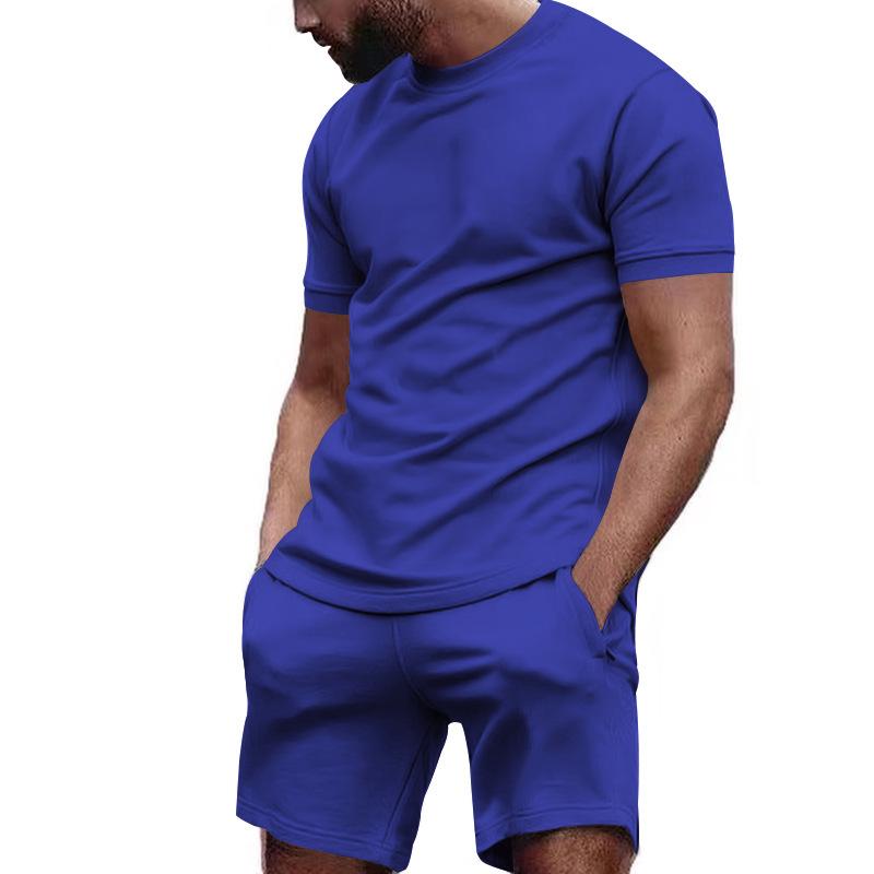 2023 European Style Men's Casual Two-Piece Set: Short-Sleeved T-Shirt & Shorts