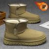 Winter Snow Boots Men's One-foot Velvet Thickened Warm Velcro Thick-soled Non-slip and Cold-proof Large Cotton Boots