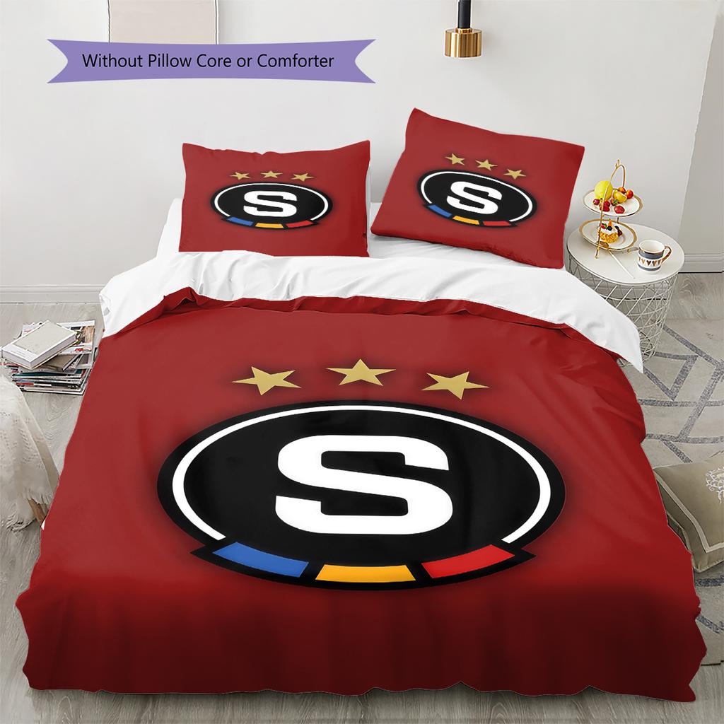 AC Sparta Prag Logo Bettwäsche Steppdecke Set Bettbezug Kissenbezug Heimdekoration Geburtstagsgeschenk (1 Bettbezug + 2 Kissenbezüge, ohne Füllung)