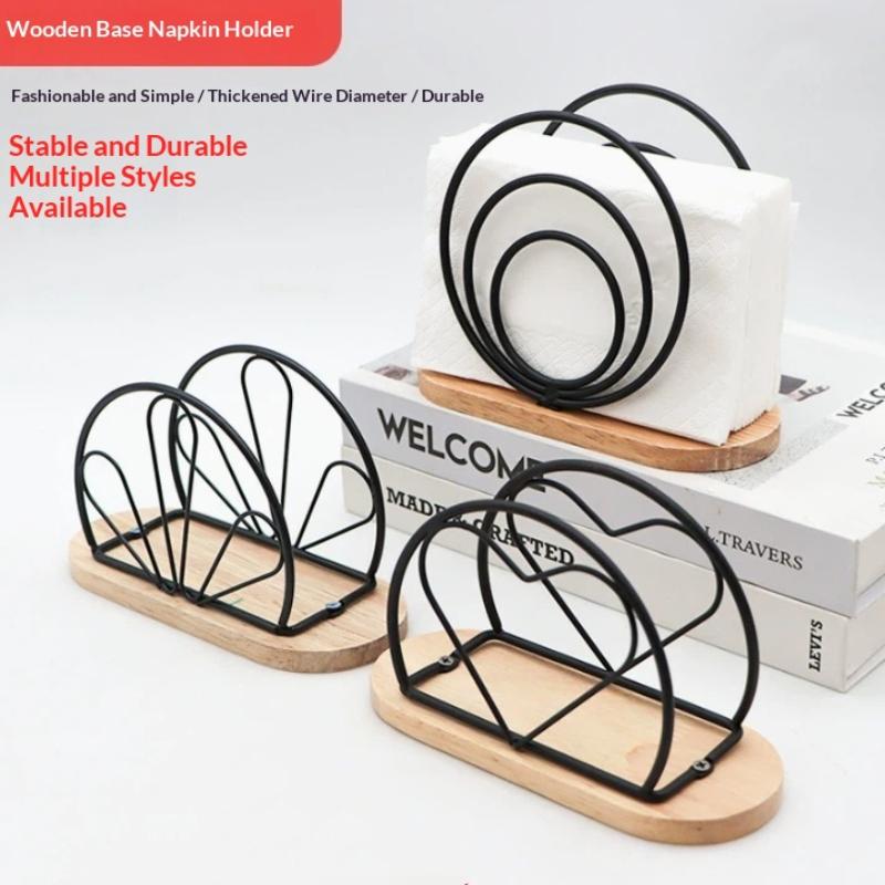 Creative Elegant Metal Cartoon Pattern Napkin Holder Paper Drawer Storage Bracket Organizer Dining Tabletop Accessory
