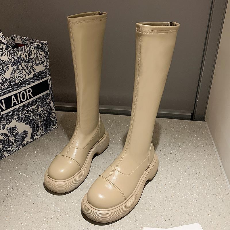 

But knee boots women s autumn and winter 2025 new British style platform knight boots small rear zipper high boots 40 хакі
