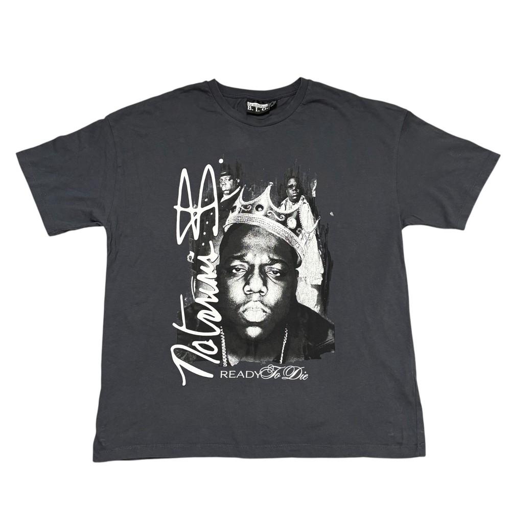 

Notorious Big Shirt XL Gray Short Sleeve Crew Neck Hip Hop Rap Tee Music Merch Unisex T-Shirt XXXXL