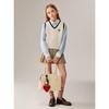 ELLE KIDS Girls' V-Neck Contrast Trim Knit Sweater Vest