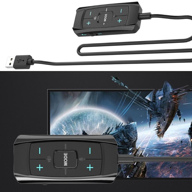 Adaptor audio USB cu sunet surround virtual 7.1 cu control silențios pentru căști de gaming, compatibil pe scară largă cu PC