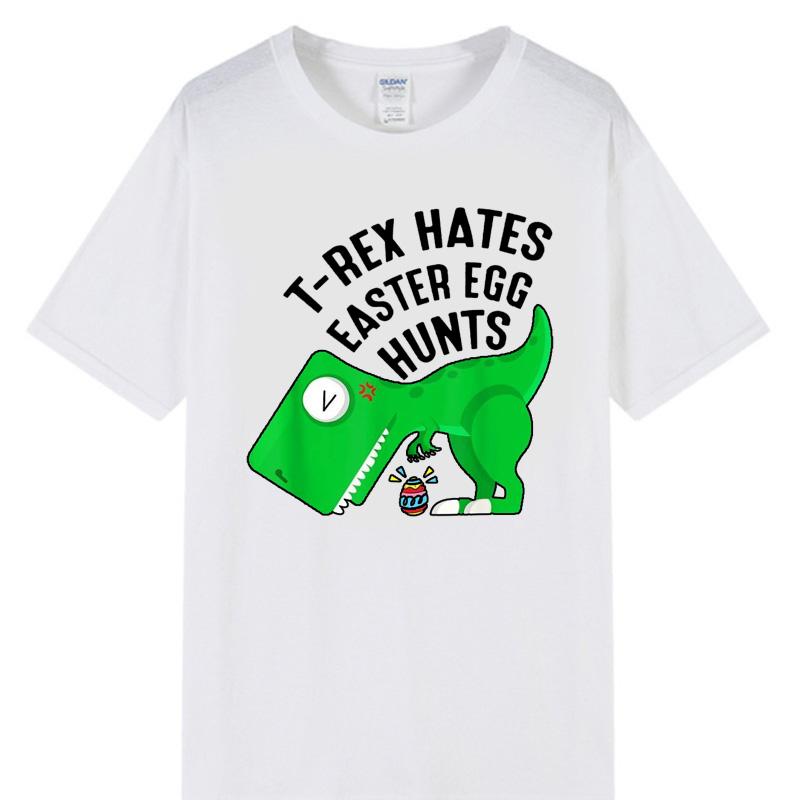 Funny Rex Easter T Shirt Rex If Youre Happy and You Know It Clap Your Oh Dino Printed Tshirt Summer Unisex Classic Camisetas 4XL