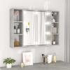 LED Mirror Cabinet in Concrete Grey 76 x 15 x 55 cm