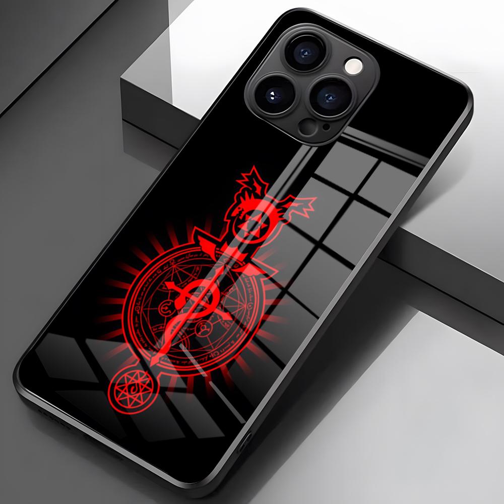 

Fullmetal Alchemist Janpan Anime Phone Case For IPhone 17 Pro Max 16 15 14 Pro Max 13 11 X Xs Xr 8 7Plus Glass Cover iPhone17 Pro Max