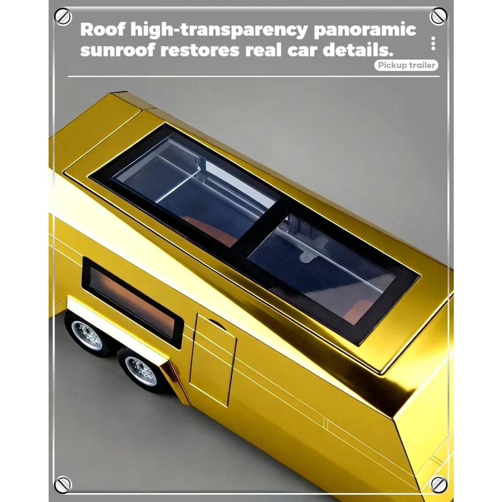 1/32 Złoty Tesla Cybertruck Off Road Pickup Truck Stop Metalowy Odlewany Model Samochodu Chłopięca Zabawka Idealne Prezenty Urodzinowe na Święta