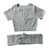 Women's Workout Set 2-piece Set Seamless Short Vest High Waist Shorts Yoga Clothing