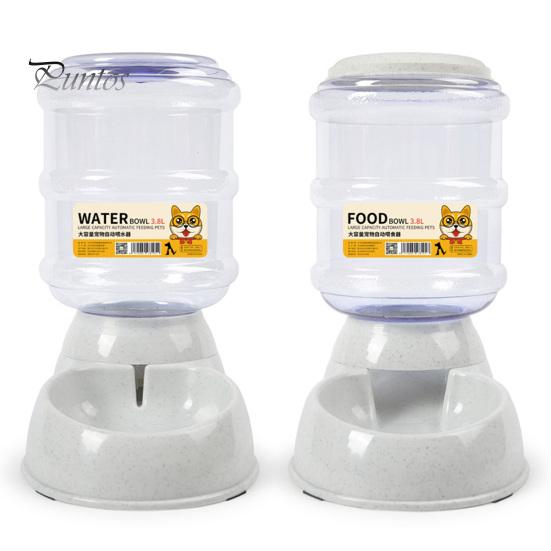 3.8L Automatic Pet Feeder Plastic Cat Water Fountain Large Capacity Pet Food Feeder Bowl Water Dispenser for Dogs Cats