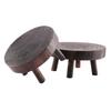Good-2Pcs Mini Wooden Stool Flower Display Stand, Potted Plant Shelf Bonsai Rack, Vintage Wood Grain Garden Plant Pot Stand