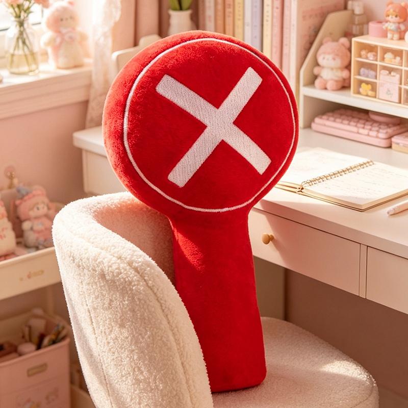 15/25cm Symbole Bon Mauvais Panneau Oreiller Peluche Rempli Vert Rouge Accessoire de Jeu Peluche Interactive Cadeau