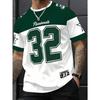 Men's Colorblock Graphic Number 32 Short Sleeve Round Neck T-Shirt