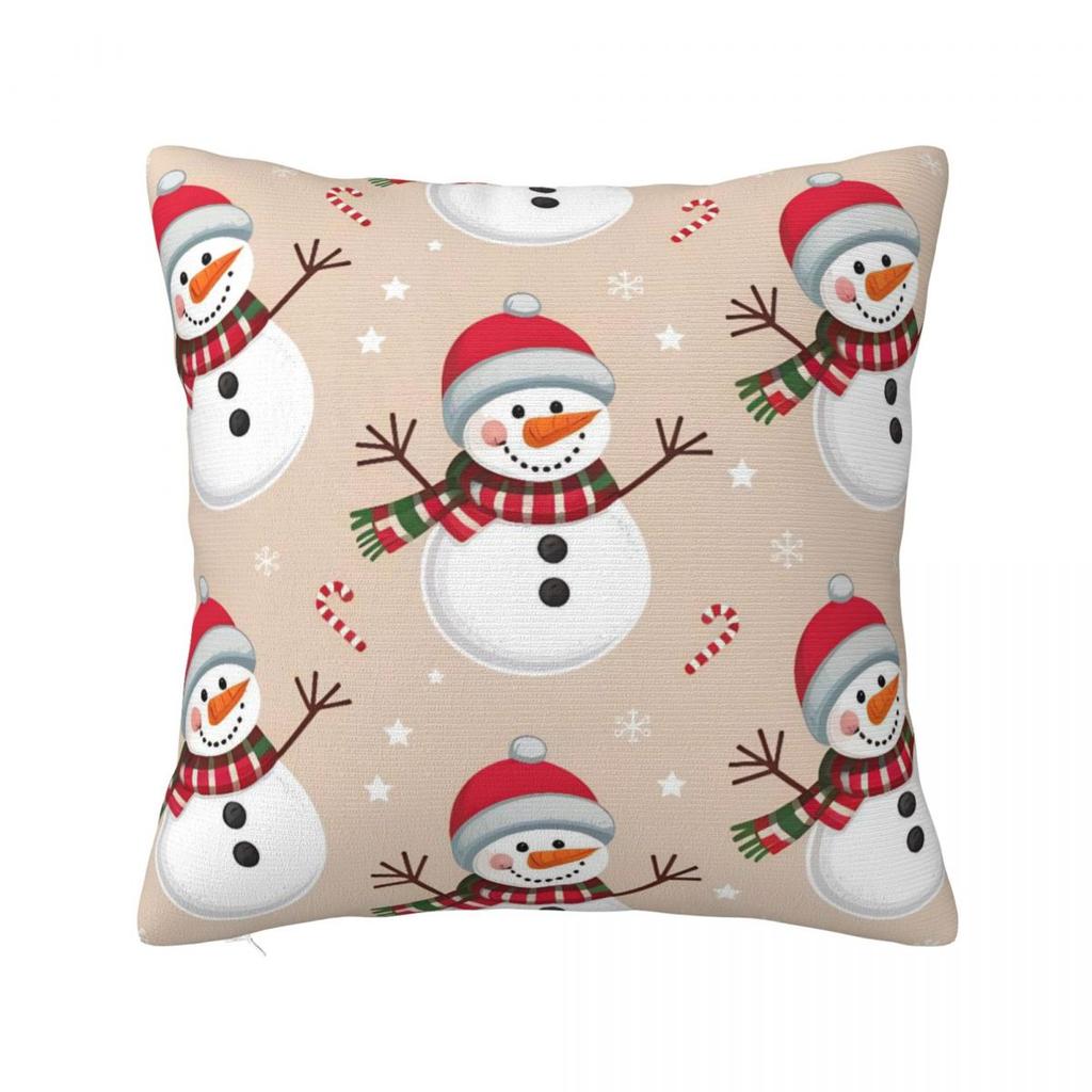 Christmas Snowman Pillow Cover Fashion Pillow Case For Living Room Chair Cushion Cover Polyester Graphic Pillowcases Gift