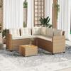 VidaXL Garden Sofa with Table and L-shaped Cushions Beige, Outdoor Sofa, L-shaped Outdoor Sofa, 369050