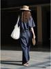 Louvre Summer Korean Retro Wide-Leg Breathable Sun Protection Jeans for Women
