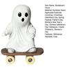 Halloween Skateboard Ghost Statue Cute Resin Ghost on A Skateboard Figurine for Tabletop Centerpiece Bookshelf Tiered Tray Decor